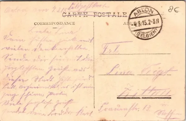 Avenue J.-B. Nothomb, Arlon 1915 (Feldpost)