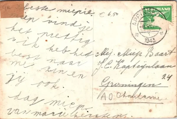 Groeten uit Appingedam, 5-luik, Geref. Kerk 1943 (GR)
