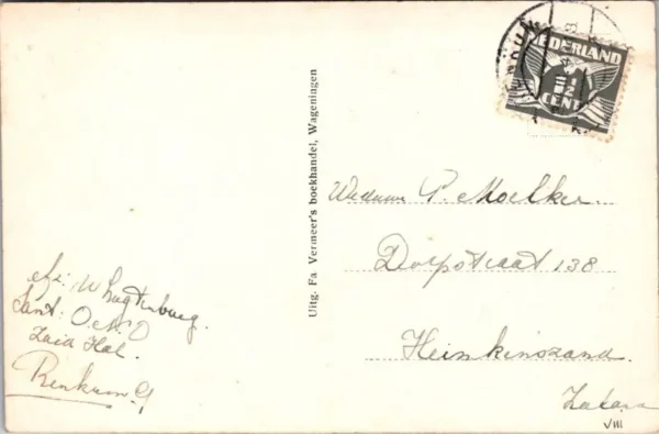 Wageningen, Rijksstraatweg met H.B.S. 1942 (GD)