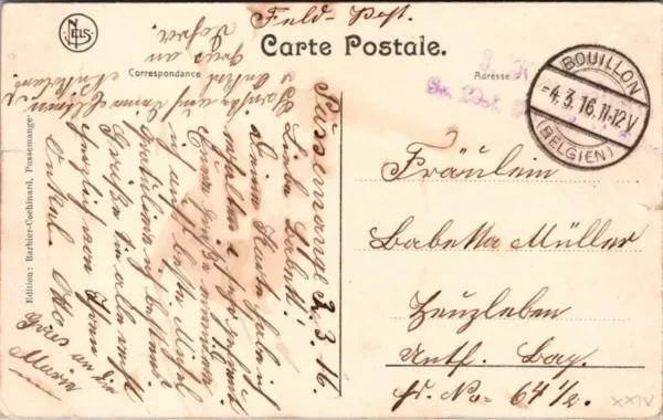 Maisons Frontières, Pussemange 1914 (Feldpost)