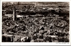 Amersfoort, Luchtfoto panorama O.L. Vrouwe Kerk 1947 (UT)