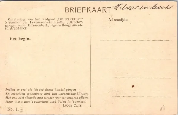 Hilvarenbeek, Ontginning van landgoed 'Het Utrecht' (NB)