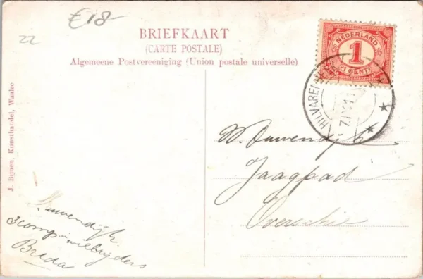 Hilvarenbeek, Gelderstraat, Tramrails, Wegwijzer 1911 (NB)