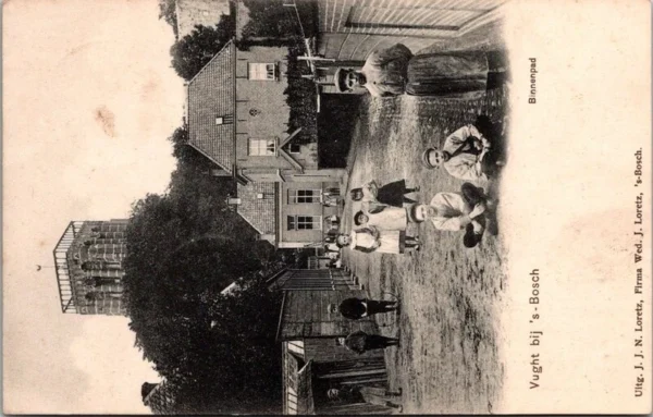 Vught bij ‘s Bosch, Binnenpad met volk 1910 (NB)