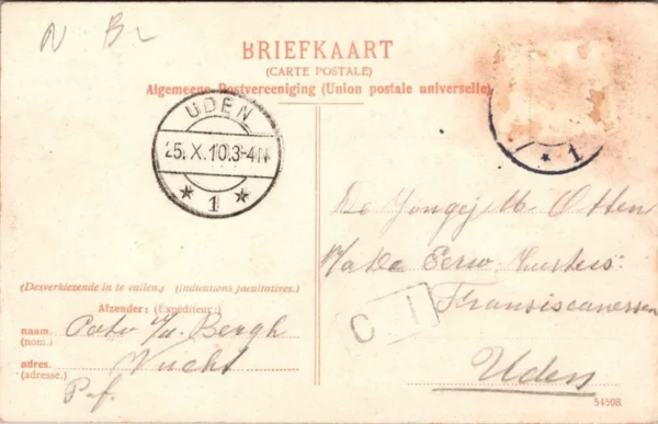 Vught bij ‘s Bosch, Binnenpad met volk 1910 (NB)