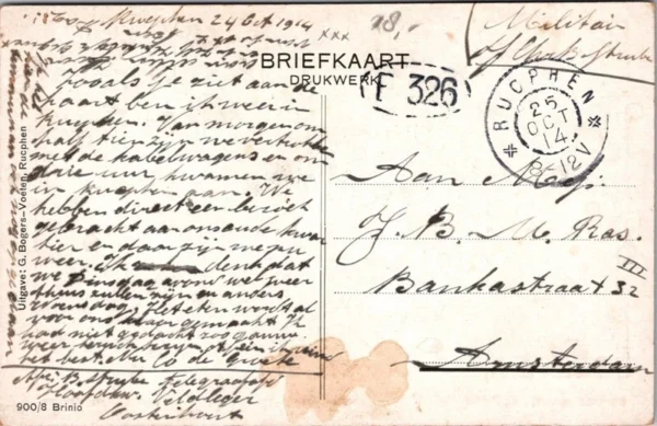Rucphen, Dorpsgezicht, Militaire Feldpost 1914 (NB)