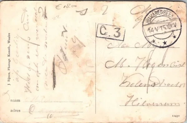 Hilvarenbeek, Paardenstraat, Militaire Feldpost 1915 (J.Bijnen) (NB)