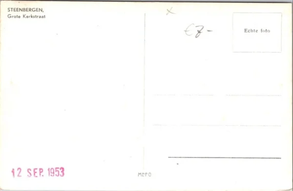Steenbergen, Grote Kerkstraat, Groothandel Mercurius 1953 (NB)