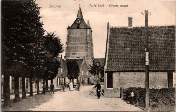 Sprang-Capelle, N.H. Kerk, Groote Straat 1917 Militair, Feldpost (NB)