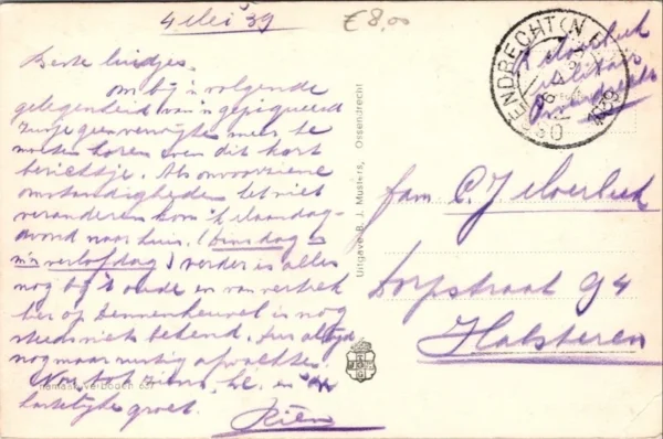 Ossendrecht, Dennenheuvel, Militair, Feldpost 1939 (NB)