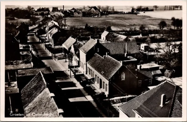 Groeten uit Ossendrecht, Panorama, Luchtfoto (NB)