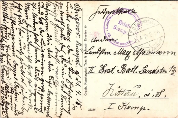 Rydzyna, Feldpost 1915