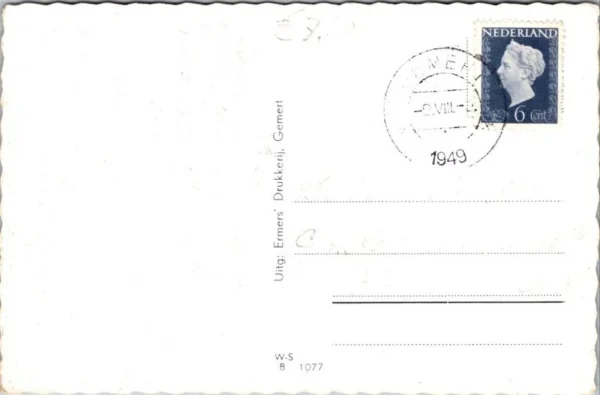 Gemert, Borretplein, Hotel 'de Reiziger' 1949 (NB)