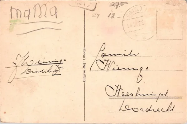 Dinteloord, West Voorstraat met Ger. Kerk 1923 (NB)